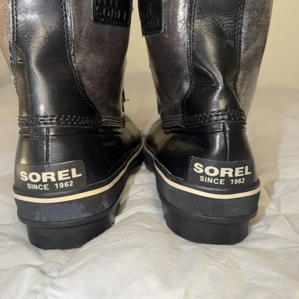 Sorel Black Metallic Tivoli Rain Duck Ankle Boots Waterproof Sz 11